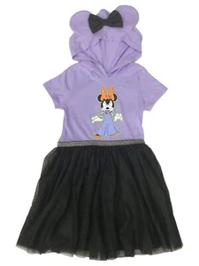 Disney Girls Purple & Black Minnie Mouse Tulle Halloween Dress - Picture 1 of 2