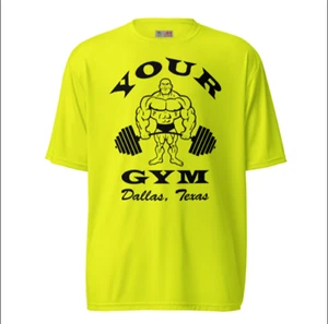 Personalized Home Gym T-Shirt (See description) (Safety Yellow) - Picture 1 of 8