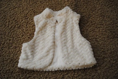SO Girls Fur Vest ~ Sparkles ~ Size L Large 14 ~ Furry ~ Winter Beauty - Image 1 of 2