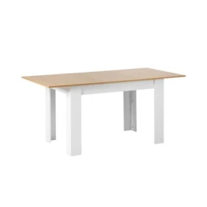 160cm Extendable Dining Table Wooden&White - Picture 1 of 6