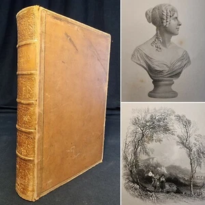 1854 POEMS OF FELICIA HEMANS Poetry 4to LEATHER BINDING Female Poet Poetry - Imagen 1 de 12