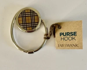 Handtasche Haken Fab Swank Karo Design braun hellbraun schwarz - Bild 1 von 5