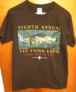 EIGHTH ANNUAL FLY TYING EXPO small T shirt Mason tee Michigan 2007 fishing - Picture 1 of 2