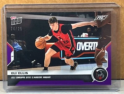 2022 TOPPS NOW Overtime Elite 22 ELI ELLIS CITY REAPERS RC Purple Parallel 24/25 - Image 1 of 2