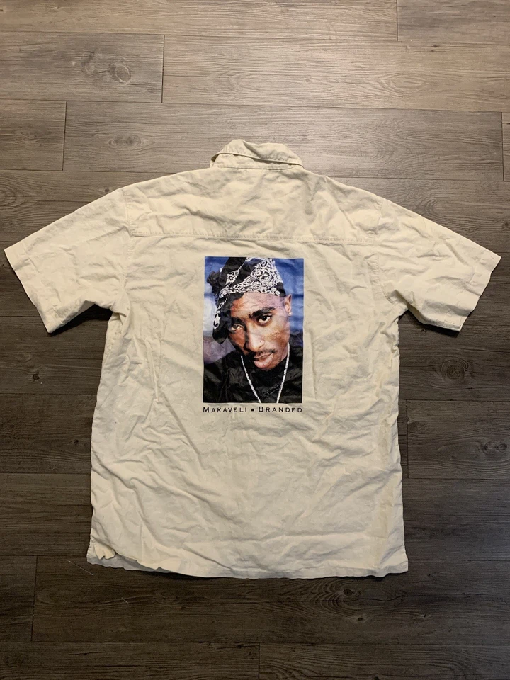 Vintage Makaveli Tupac Shakur Button Down Shirt XL Rap Hip Hop 90s 2000s Y2K - Image 1 of 4
