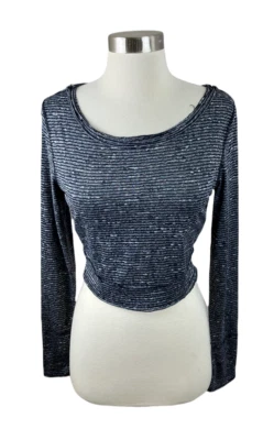 Onzie NEW O/S One Size Black Gray Wave Crop Open Back Top Athleisure - Image 1 of 3