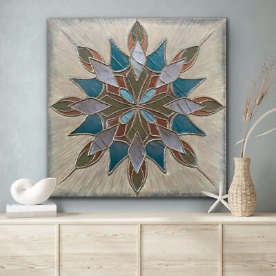 Medium Original Art Painting on Canvas, Ready to Hang Colorful Mandala Wall Art - Image 1 of 4