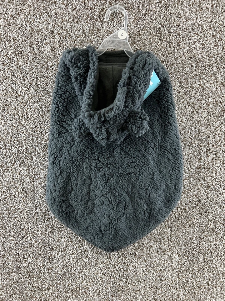 Sudadera con capucha Sherpa gris talla L para perro con orejas camisa ropa de exterior para mascotas cálida mascota Foto 1 de 4