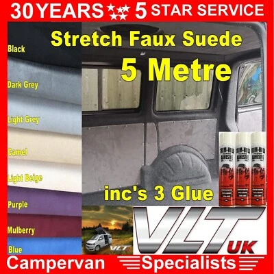 CSR STRETCH SUEDE for CAR CAMPER VAN VW FOAM BACKED carpet TRIM HEADLINING caddy 5M