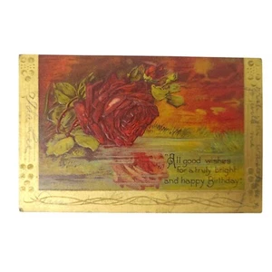 Circa 1900s All Good Wishes For A Truly Bright Happy Birthday Vintage Postcard - Picture 1 of 8