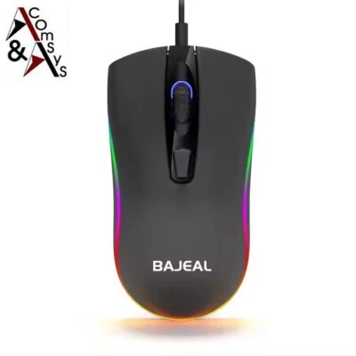 Gaming Maus PC USB Computer Gamer LED RGB 800 1200 1600 DPI kabelgebunden #D1 - Bild 1 von 4