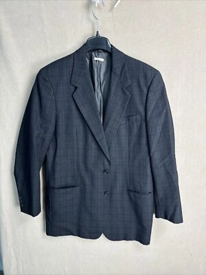 Vestimenta Mens Sport Coat 42R Gray Windowpane Striped Wool Nylon Jacket two BTN - Image 1 of 4