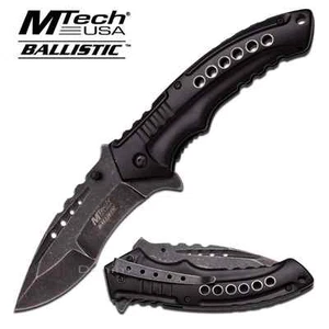 8.7" MTECH SPRING ASSISTED OPENING Black Heavy Tactical BLADE FOLDING KNIFE - Picture 1 of 1