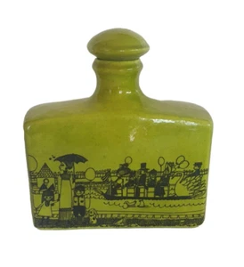 Vintage 1970s Lime Green Italian Baldelli Pottery Decanter - Picture 1 of 12