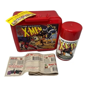 Vintage Aladdin Lunchbox THE UNCANNY X-MEN with Thermos Red - NEW UNUSED 1992 - Picture 1 of 15