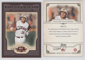 2008 Donruss Threads Diamond Kings Red Framed /100 Taylor Teagarden Rookie RC