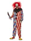Smiffys Creepy Clown Costume, Red & Blue (Size XL)