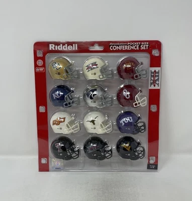 Big 12 Conference Riddell Revolution Pocket Size Helmet Set! Date Code June 2011 - Image 1 of 4