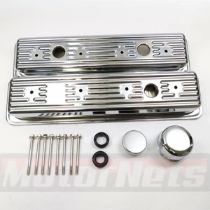 1987-00 Small Block Chevy Valve Cover Kit GMC SBC 305 350 5.0 5.7 Vortec Chrome - Picture 1 of 6