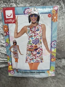 Disfraz Smiffys Años 60 Groovy Chick, Multicolor (Talla M) Nuevo Sin Usar - Imagen 1 de 2