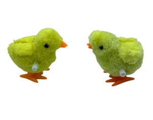 Ostern Aufzieh gelb Plüsch Küken Spielzeug 2 Stück weich - Bild 1 von 5