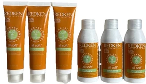 Redken natural+ science All Soft (3) Shampoo 1.7 Fl. oz & (3) conditioner 1 oz - Picture 1 of 2