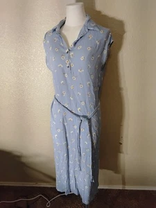 Billabong Floral Blue and White Long Maxi Dress Size. lg - Picture 1 of 6