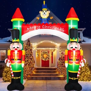 10FT Natale Arco Gonfiabile, Soldatini Schiaccianoci Gonfiabili Natale B... - Foto 1 di 8