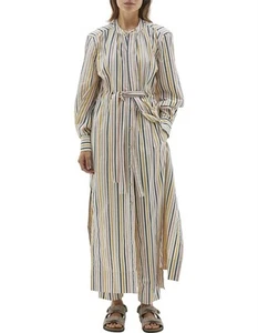 Bassike Womans Maxi dress size 1 ( S) striped Tunic Belted Casual Colourful - Picture 1 of 18