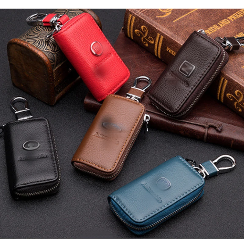 For Jeep Cowhide Leather Car Key Case Bag Remote Key Fob Cover - Изображение 1 из 4