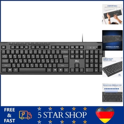 Kabelgebundene russische Tastatur 104-Tasten für PC, Mac, Tablet, Windows, An... - Bild 1 von 4