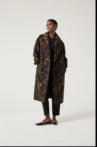 TU Leopard Print Oversized Long Coat Size L - Picture 1 of 10