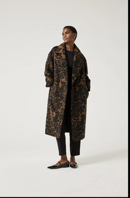 TU Leopard Print Oversized Long Coat Size L - Image 1 of 4