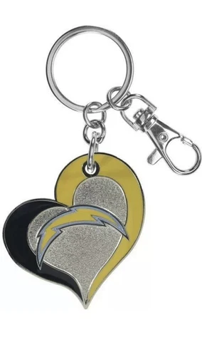 San Diego Chargers Swirl Heart Keychain Cover