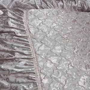 Vintage Mid Century Pink Satin Comforter Bedspread 35x72 Excluding Drop 19dropx2 - Picture 1 of 13