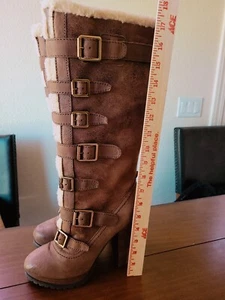 Womens REPORT TALL BOOT ARMSTRONG Buckle Festival -Brown-Size 8.5. - Picture 1 of 10