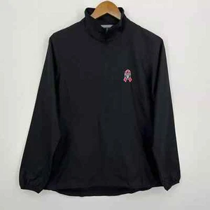 Oakland Raiders Cutter & Buck Pullover Windbreaker Jacket Women's Size M Black - Picture 1 of 9