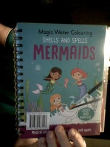 SHELLS & SPELLS MERMAIDS MAGIC WATER COLOURING HARDBACK BIRTHDAY CHRISTMAS KIDS - Picture 1 of 1