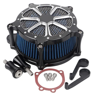 Air Cleaner Blue Intake Filter For Harley Softail Fatboy Dyna Low Rider Fat Bob - Изображение 1 из 4