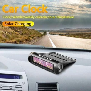 TPMS Look Solar Car Digital Clock with LCD Time Date In-Car Temperature Display - Picture 1 of 11