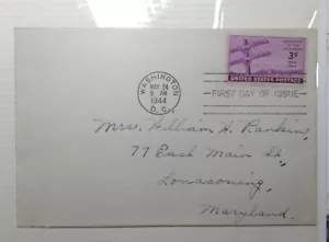 NANEE-B) US FIRST DAY OF ISSUE, 1944,#924,TELEGRAPH , 3CT, BK7-11 - Picture 1 of 4