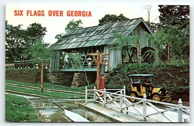 1960s ATLANTA GA SIX FLAGS OVER GEORGIA COVERED BRIDGE HANSON I20 POSTCARD P2310 - Image 1 of 2