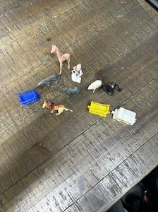 Vintage Miniature Plastic Ring Master, Train Cars, and misc animals. - Picture 1 of 8