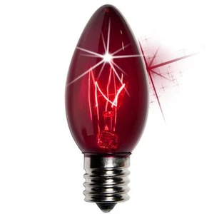 100 C9 Twinkle Purple Triple Dipped Transparent Indoor/Outdoor Christmas Bulbs - Picture 1 of 1