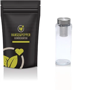 Glasflasche Trinkflasche in 500ml mit Edelstahlsiebeinsatz Teeflasche Thermo - Bild 1 von 3