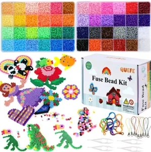 25000 Fuse Beads Kit - 2.6Mm Beads - Tiny Melty Beads - 48 Colors - Arts & Craft - Picture 1 of 7