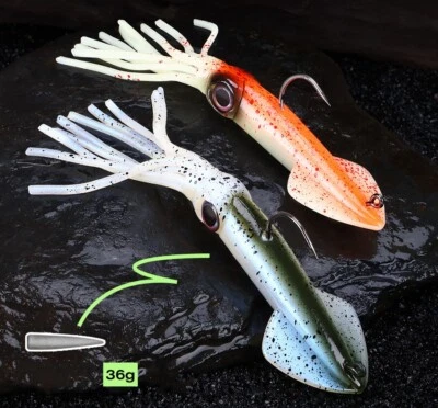 1Pcs Luminous Jig Soft Fishing Köder 36g Silikon Köder Salzwasser Künstlich - Bild 1 von 4