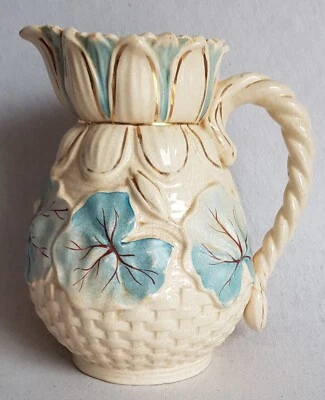 Ludwig Wessel, mittelgroße, Hand bemalte Jugendstil Kanne, um 1900, gemarkt - Bild 1 von 4