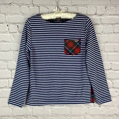 Camisa Vineyard Vines Niñas Grande 14 Rayas Preppy Academia Manga Larga LKNW Foto 1 de 4
