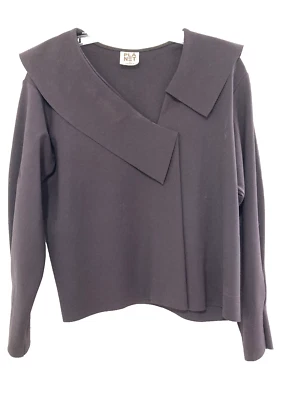 PLANET BY LAUREN G BROWN ASYMMETRICAL COLLAR MODERN TOP BLAZER JACKET 1 (SMALL) - Image 1 of 4